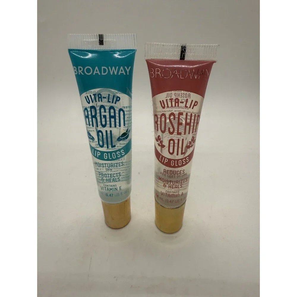 BROADWAY VITA LIP CLEAR LIP GLOSS ROSEHIP OIL & ARGAN OIL 0.47 FLOZ X‎ 2 NEW